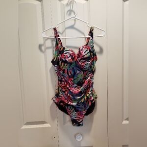 Nicole Miller Bandeau One Piece Swimsuit Size M